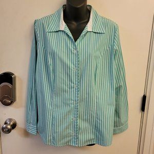 Christopher and Banks Striped Button Down Long Sleeve